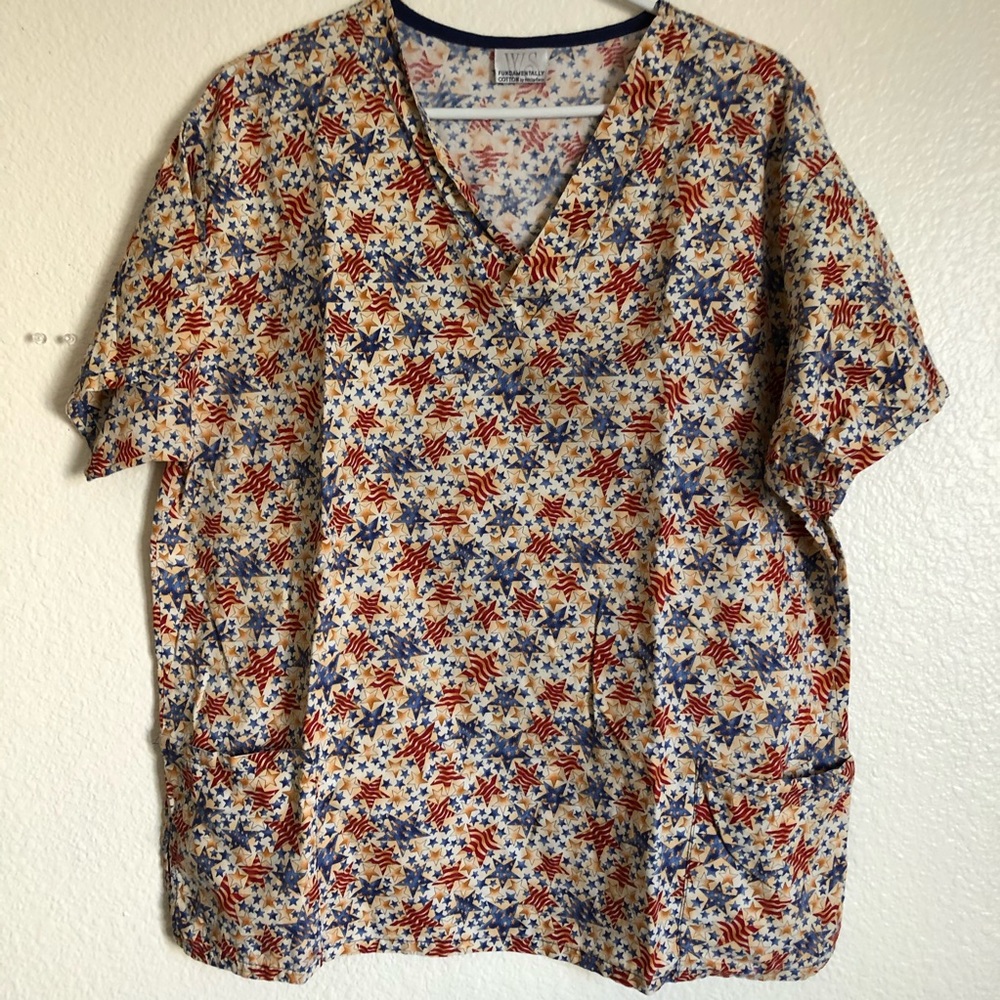 Patriotic scrub top